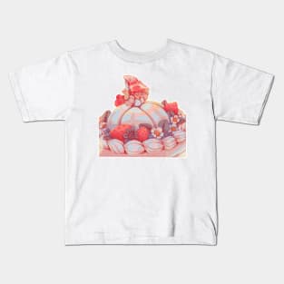 Little witch in a sweet strawberry cake Kids T-Shirt